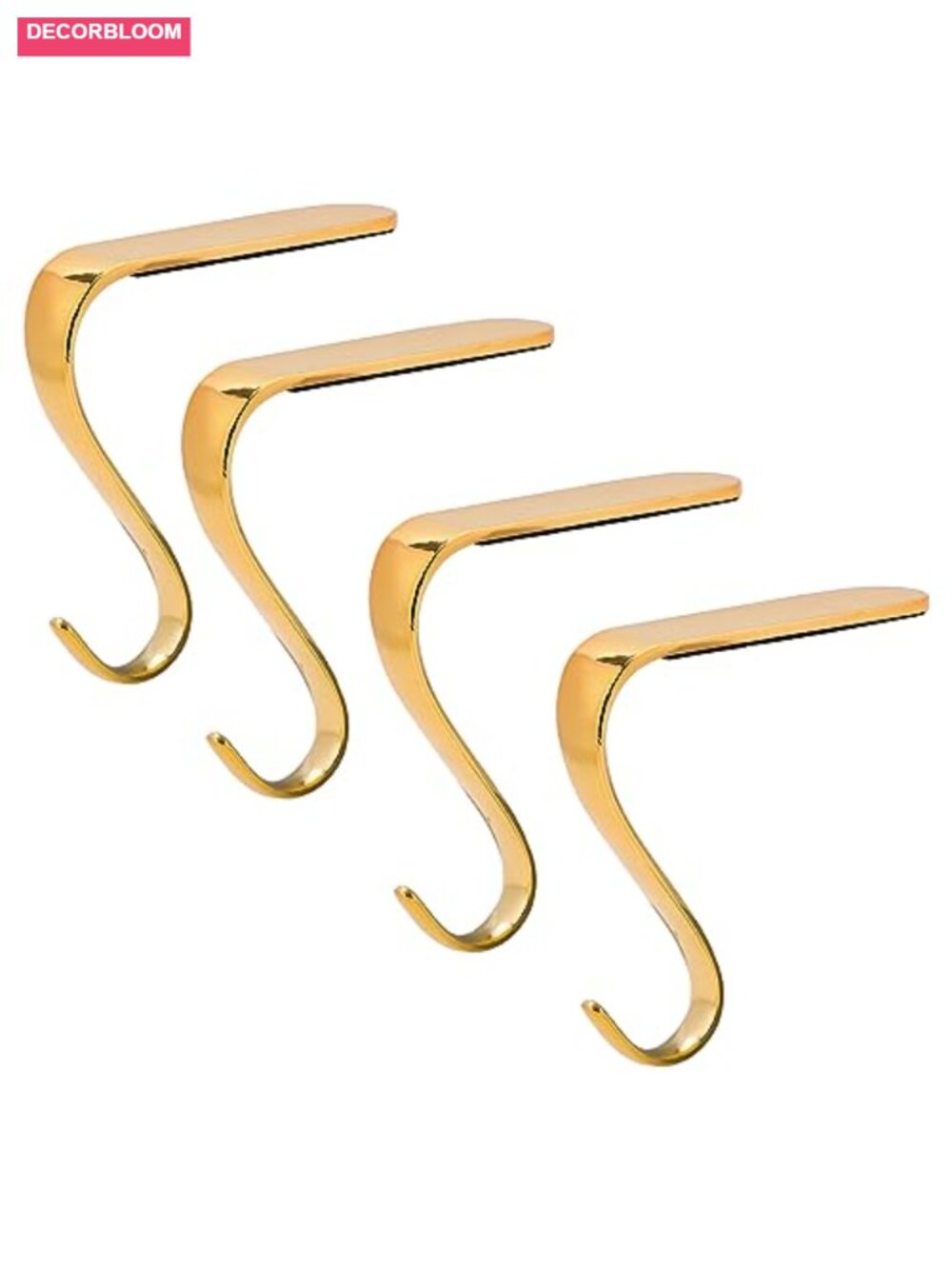 Christmas Stocking Holders Metal Hanger Hooks Mantel Set of 4